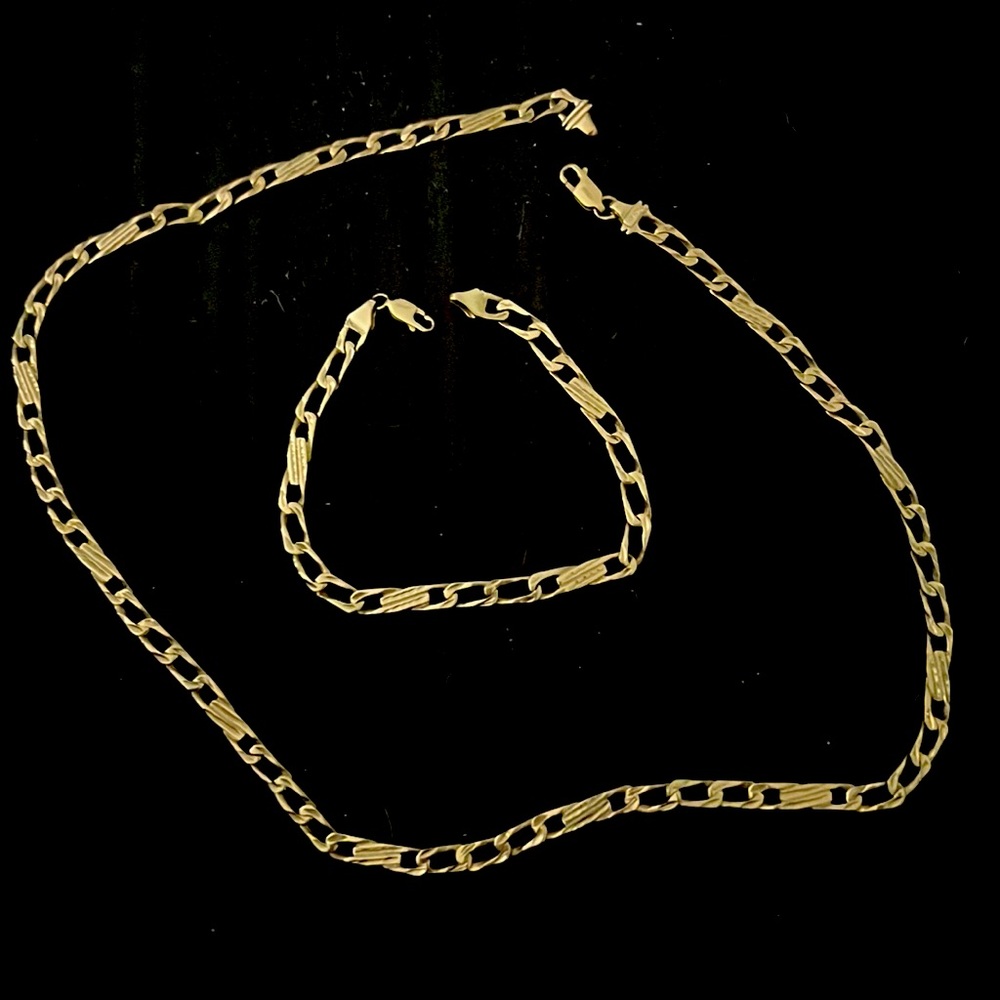 Custom gold chain with matching bracelet